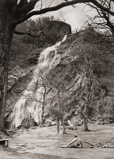 Powerscourt waterval, Ierland door Unknown artist