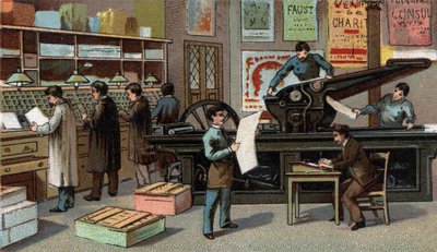 Drukwerk in Frankrijk in de 19e eeuw. Chromolithografie van het einde van de 19e eeuw. door Unknown artist