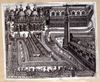 Processie in Venetië in de 17e eeuw door Unknown artist