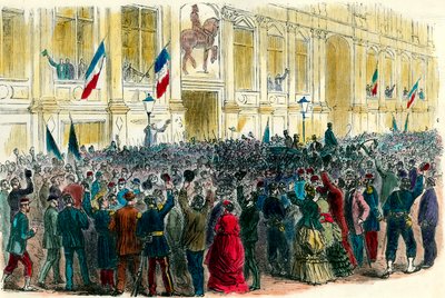 Proclamatie van de Derde Republiek in het stadhuis van Parijs op 4 september door Unknown artist