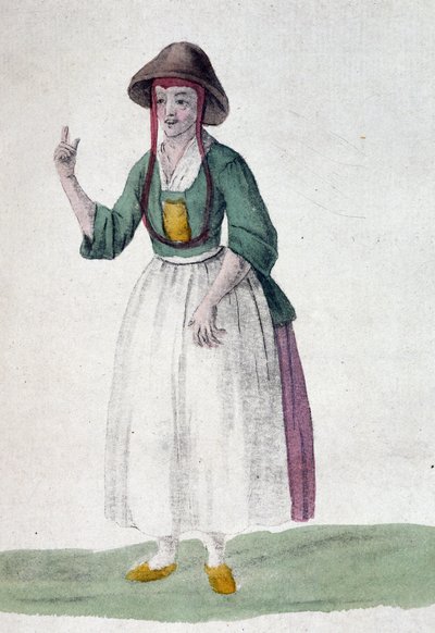 Quaker vrouw - tekening, begin 19e eeuw door Unknown artist