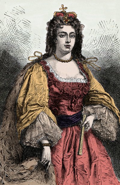 Koningin Anne - Portret van Anne Stuart (1665-1714), koningin van Engeland, Ierland en Schotland door Unknown artist