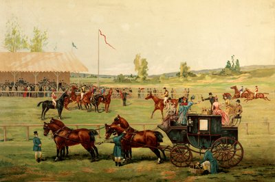 Racevelden. Kleurenchromolithografie eind 19e eeuw door Unknown artist