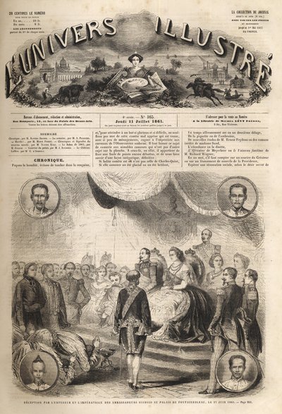 Ontvangst van Siamese ambassadeurs door keizer Napoleon III en keizerin Eugenie in het Paleis van Fontainebleau, 27 juni 1861 - 