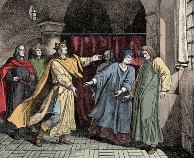 Verzoening van Ludwig met Friedrich - Verzoening tussen keizer Lodewijk IV van het Heilige Roomse Rijk (of Lodewijk III van Beieren) door Unknown artist