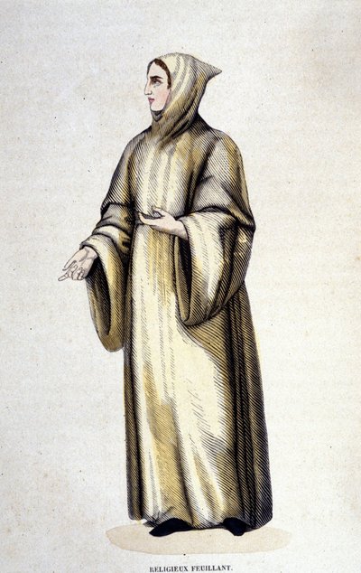 Religieuze Feuillant, Orde van Citeaux, hervormd door Jean de La Barrière. Gravure uit de 19e eeuw door Unknown artist