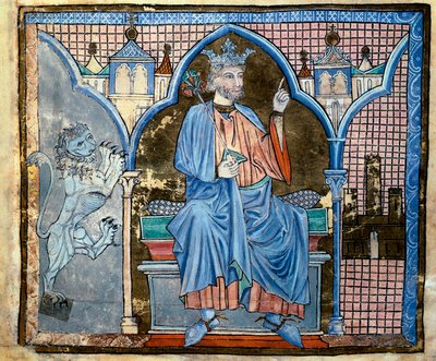 Afbeelding van koning Ferdinand III van Castilië (miniatuur uit het manuscript 