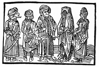 Voorstelling van Saracenen, Houtsnede uit de 15e eeuw door Unknown artist