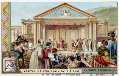 Weergave van een passiespel in Oberammergau (Duitsland) door Unknown artist