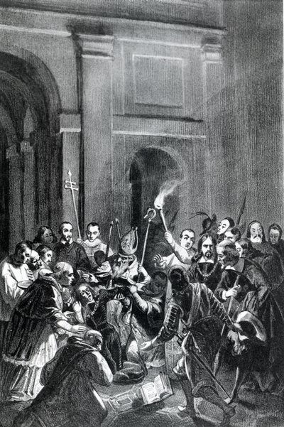 Afbeelding van een exorcismescène (illustratie) door Unknown artist