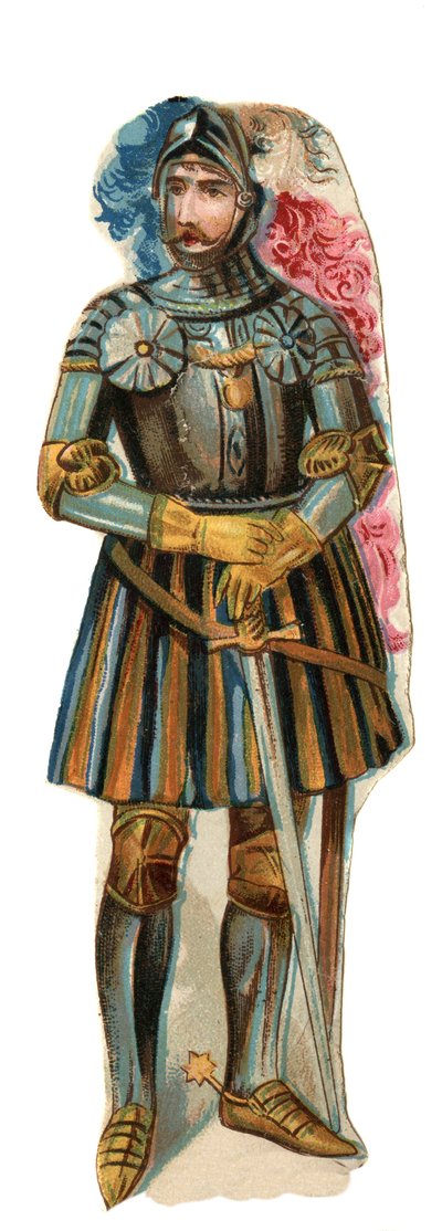Voorstelling van de ridder Pierre Terrail, heer van Bayard (1476-1524) Chromolithografie, eind 19e eeuw. door Unknown artist