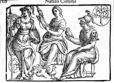Weergave van de godin Athena. Gravure uit 