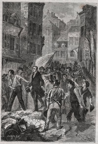Opstand van de zijdewevers in Lyon in 1831 - Louis Bouvier-Dumolart (Dumolard) (Bouvier Dumolart) prefect en afgevaardigde van Lyon vrijgelaten door Unknown artist