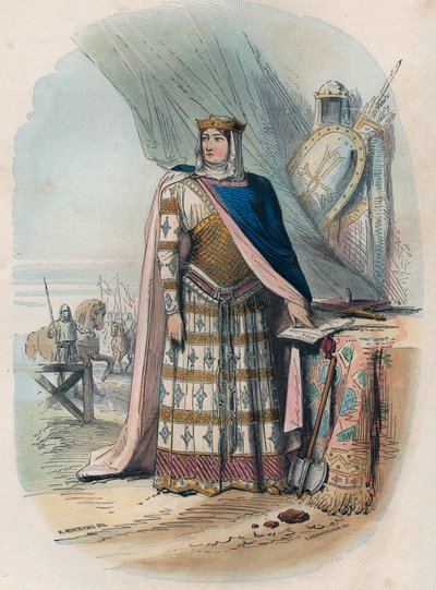 Richilde van de Ardennen (of Richilde van Provence) (ca. 845 - 2 juni 910, Koninkrijk Neder-Bourgondië) was de tweede echtgenote van Karel de Kale, koning en keizer van de Franken - Portret van Richilde van de Ardennen of Richilde van Provence (ca. 845-910 door Unknown artist