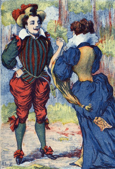 Riquet met de kuif wordt een knappe heer. Anonieme illustratie voor 