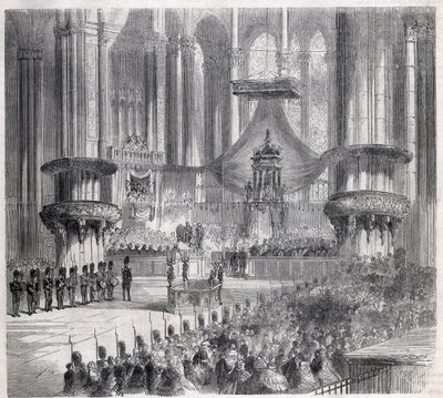 Risorgimento - Viering van Te Deum in de kathedraal van Milaan in aanwezigheid van de koningen van Italië en Frankrijk door Unknown artist