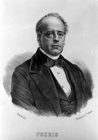 Risorgimento: portret van Carlo Poerio, Italiaanse revolutionair. Gravure 19e eeuw door Unknown artist