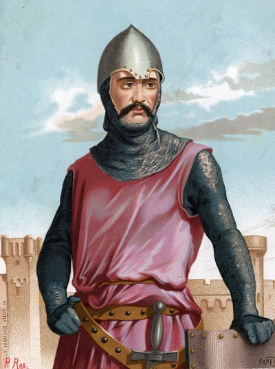 Rodrigo Díaz de Vivar, bekend als de Cid Campeador Spaanse held (1043-1099). Na 