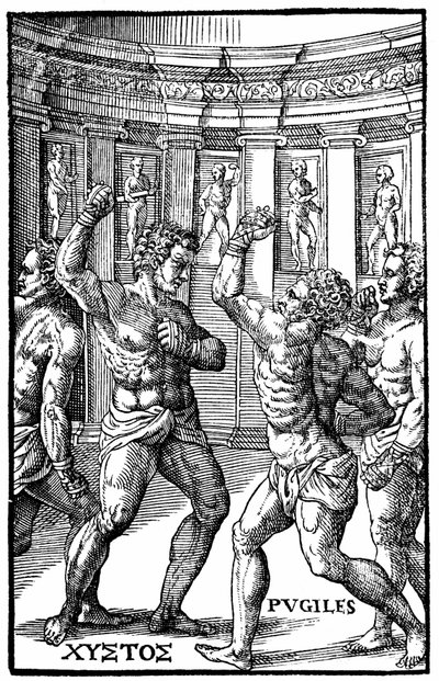 Romeinse worstelaars - in "Hieronymi Mercurialis de Arte Gymnastica", Venetië editie door Unknown artist