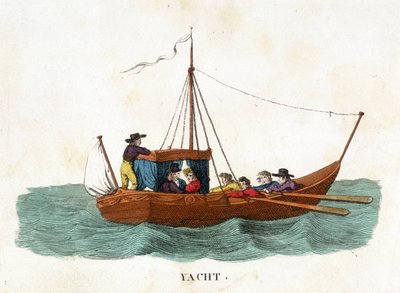 Romantische wandeling van een stel aan boord van een jacht door Unknown artist