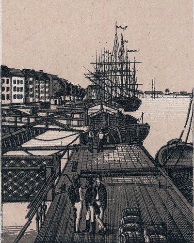 Rotterdam, Nederland: uitzicht op de haven van Bollwerk. in 