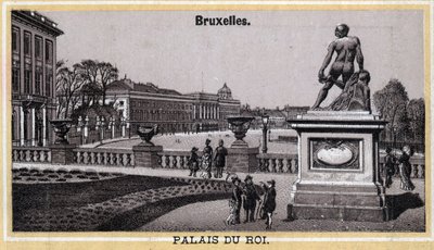 Koninklijk Paleis van Brussel, België. Chromolithografie uit het einde van de 19e eeuw. door Unknown artist