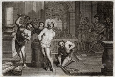 Royaumont Bijbel, Nieuwe Testament: Geseling van Jezus Christus. Illustratie uit 1811. door Unknown artist