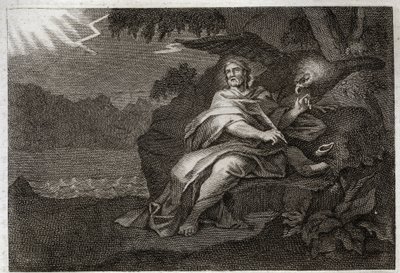 Bijbel van Royaumont, Nieuwe Testament: De evangelist Sint Jan met de adelaar. Illustratie uit 1811. door Unknown artist