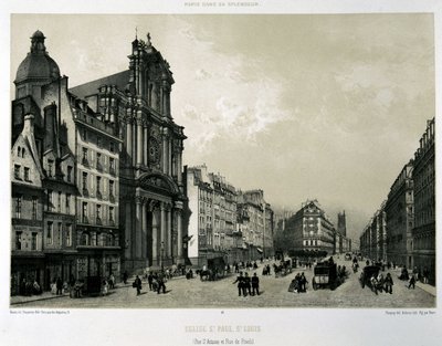 Rue Saint-Antoine en de Rivoli, kerken Saint-Paul en Saint-Louis door Unknown artist