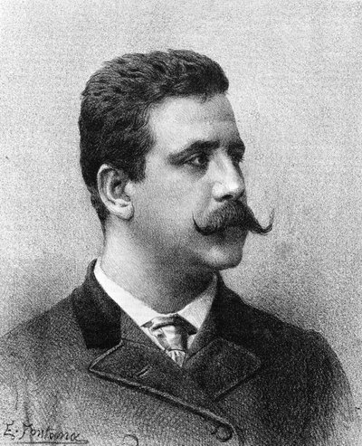 Ruggero Leoncavallo. Italiaanse componist (1858 tot 1919). door Unknown artist