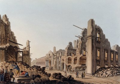 Ruïnes veroorzaakt door de aardbeving in Messina in 1783. In "Gezichten in de Ottomaanse gebieden, in Europa, in Azië en enkele mediterrane eilanden" door Unknown artist