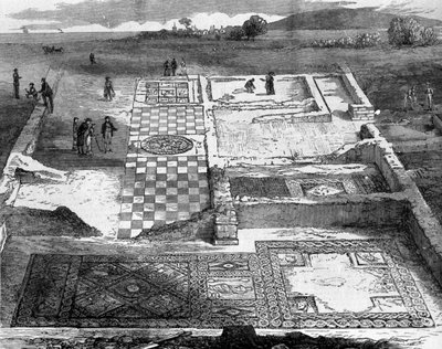 Ruïnes van een Romeinse villa nabij Brading op het eiland Wight door Unknown artist