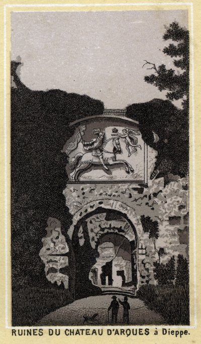 Ruïnes van het Kasteel van Arques in Dieppe (Seine Maritime) door Unknown artist