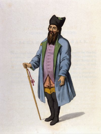 Russische koopman van Kaluga. Gravure 1802 door Unknown artist