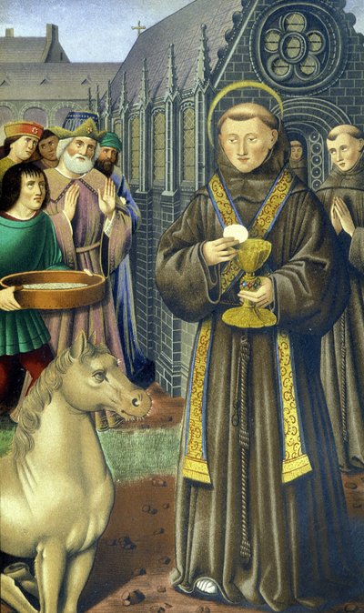 Sint Antonius van Padua - volgens het Getijdenboek van Anna van Bretagne door Unknown artist