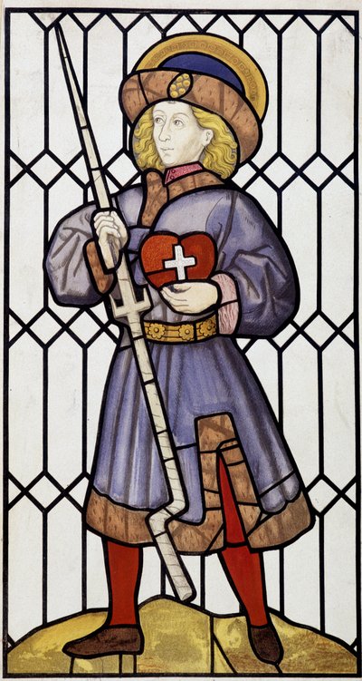 Heilige Erasmus naar een glas-in-loodraam in Saint Quentin door Unknown artist