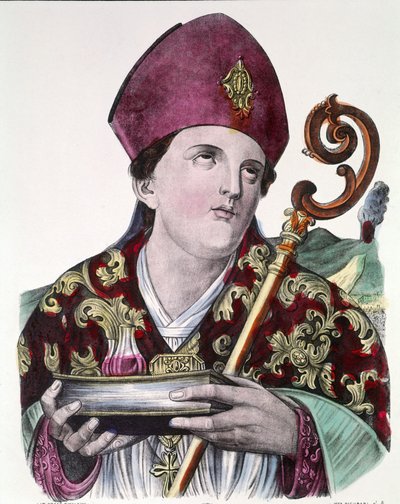 Sint Gennaro of Sint Janvier, patroon van de stad Napels, met in zijn handen de ampul met zijn bloed door Unknown artist
