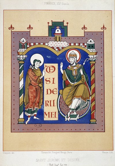Sint Hiëronymus en Sint Desire - gebaseerd op een 12e-eeuws Frans document door Unknown artist