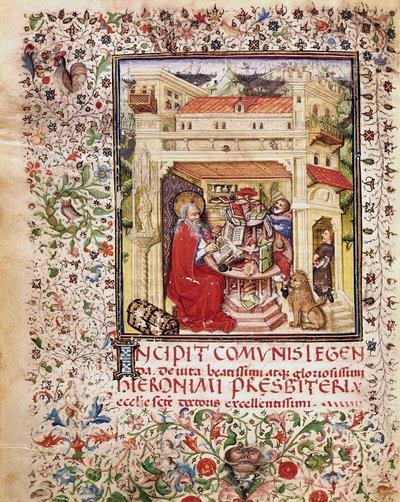 Sint Hiëronymus in zijn studeerkamer door Unknown artist