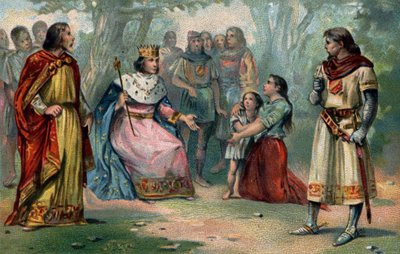 Saint Louis (1214-1270), koning van Frankrijk, die recht spreekt onder de eik van Vincennes door Unknown artist