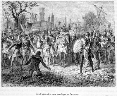 Saint Louis en zijn moeder gered door Parijzenaars - in 