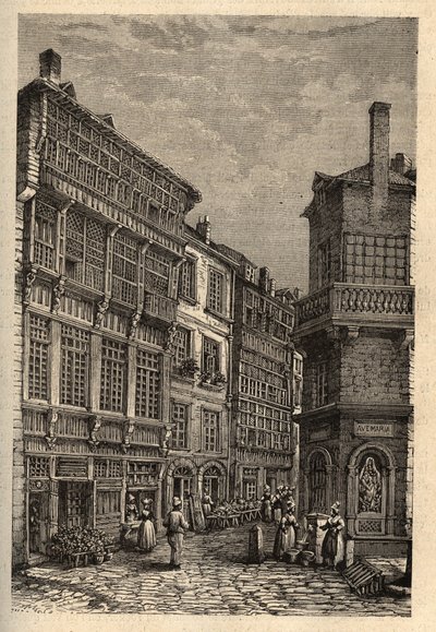 Saint Malo (Saint-Malo) huis van Duguay Trouin (René Dugay-Trouin) - gravure in 