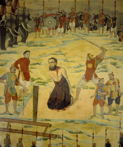 Saint Pierre Dumoulin Borie, Martelaar in Dong Hoi, Tonkin in 1838. Anoniem schilderij uit de 19e eeuw door Unknown artist