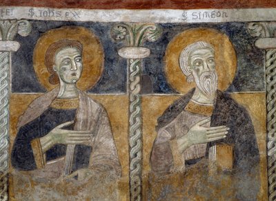 Heiligen Johannes de Evangelist en Simeon (detail) door Unknown artist