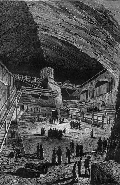 Zoutmijnen van Wieliczka, Polen. Gravure in Nature door Unknown artist