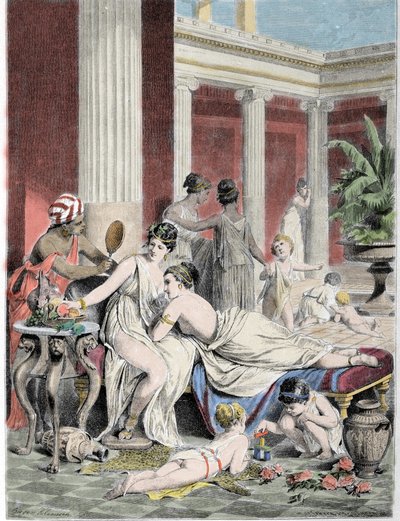 Sapho (Sappho) en zijn metgezellen. door Unknown artist