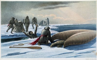 Zeehondenjacht: "Zeehondenjacht in de golf" - in "Exploration of the Labrador Peninsula" door Hind, Londen door Unknown artist