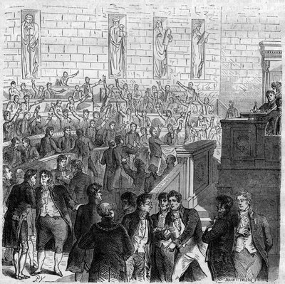 Zitting van het Huis of Verkiezing van Abbe Gregoire (1750-1831) fu cassee door Unknown artist