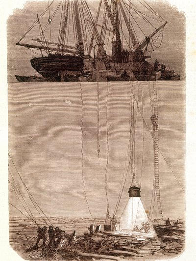 Zoektocht naar Spaanse galeien die in 1702 zijn vergaan in de Baai van Vigo. Pagina uit 