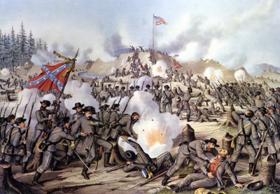 Secessieoorlog 1861 - 1865 (of Amerikaanse Burgeroorlog): Slag bij Fort Sanders of Fort Loudon (Tennessee) op 29/11/1863. Gravure. 19e eeuw door Unknown artist